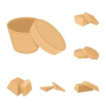 Different boxes cartoon icons in set collection for design.Packing box vector Stock Illustration
