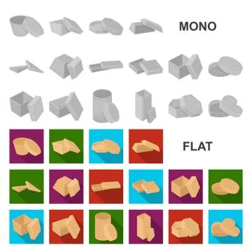 Different boxes flat icons in set collection for design.Packing box vector 스톡 일러스트