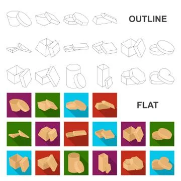 Different boxes flat icons in set collection for design.Packing box vector Stock Illustration
