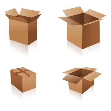 Different boxes Illustrazione stock