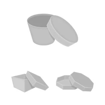 Different boxes monochrome icons in set collection for design.Packing box vector 스톡 일러스트