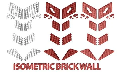 Different brick wall Stock Illustration