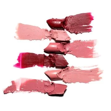 Different broken lipstick Stock Photos