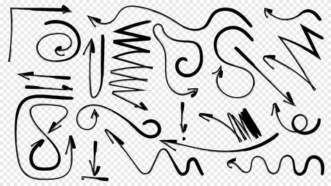 Different brush drawn charcoal arrows seamless pattern. Bold lightning shaped Stock Illustration