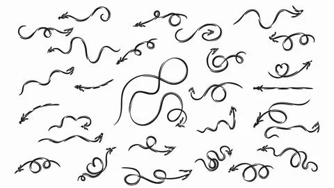 Different brush drawn charcoal arrows seamless pattern. Bold lightning shaped Illustrazione stock