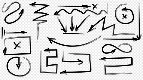 Different brush drawn charcoal arrows seamless pattern. Bold lightning shaped イラスト素材