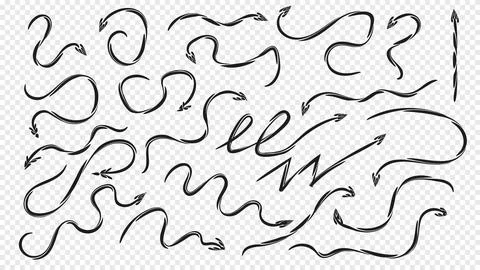 Different brush drawn charcoal arrows seamless pattern. Bold lightning shap.. Illustrazione stock