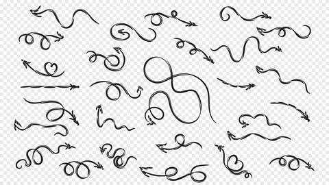 Different brush drawn charcoal arrows seamless pattern. Bold lightning shaped イラスト素材