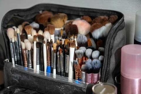 Different brushes for different applications. Stock Photos