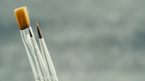 Different brushes for drawing on grey background. Stock Footage 103451100