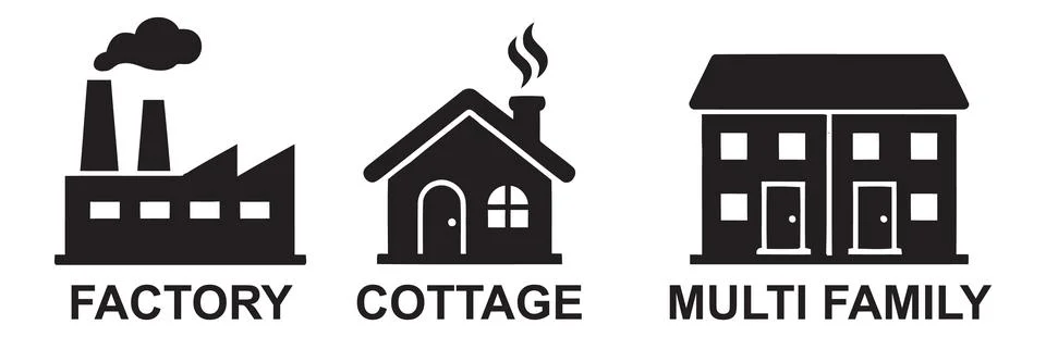 Different Building Types Illustration Stock Illustration