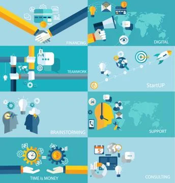 Different business concepts. Stock Illustration