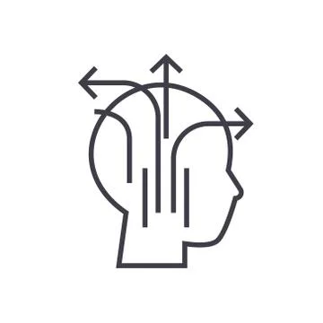 Different business thinking linear icon, sign, symbol, vector on isolated Stock Illustration