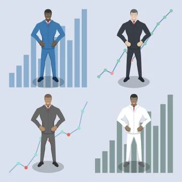 Different businessman characters. Stock Illustration