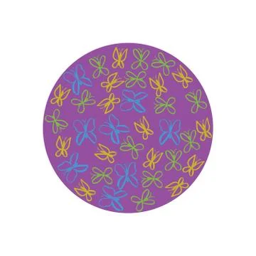 Different butterfly in circle, vector illustration Illustrazione stock