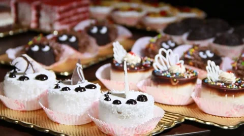 Different cakes and brownies 스톡 동영상 51310326