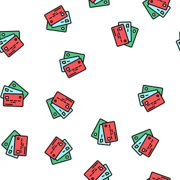 Different card vector seamless pattern Stock Illustration