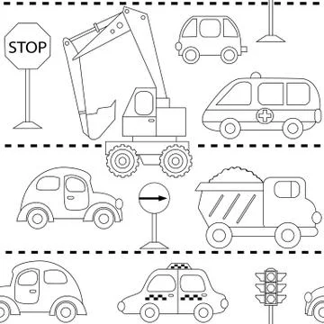 With different cars Stock Illustration