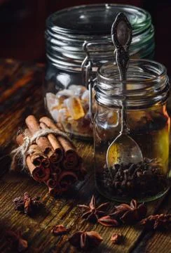 Different Christmas Spices. Stock Photos