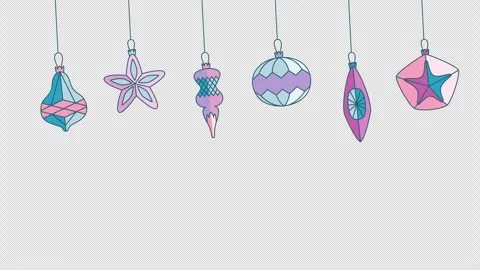 Different Christmas tree toys. Stock Footage 258456002