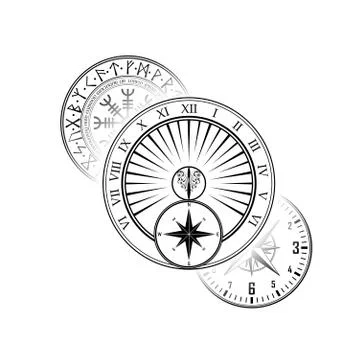 Different circle black elements background Stock Illustration