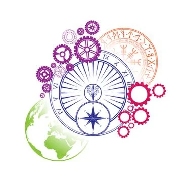 Different circle color elements background Stock Illustration