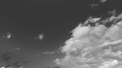 Different Clouds Against a Sky Black And White Timelapse Stock Footage 79809989