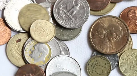 Different coins Stock Footage 68515795