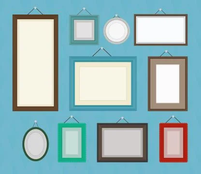 Different color blank picture frame template collection set. Stock-Illustration