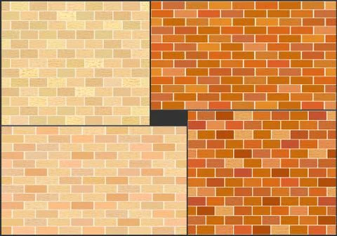 Different color brick textures collection Stock Illustration