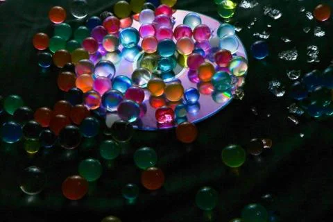 Different color in compact disk Stock Photos