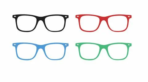 Different Color Glasses Frames. Stock Illustration