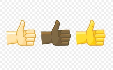 Different color hand gesture comic style vector icon. Thumbs up Stock Illustration