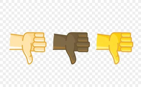 Different color hand gesture comic style vector icon. Don`t like Stockillustratie