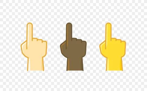 Different color hand gesture comic style vector icon. Pointer up Illustrazione stock