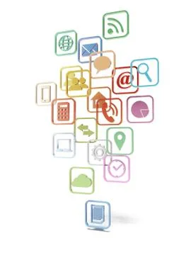 Different color icons 库存插图