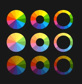 Different Color Palette Circle Set. Vector Stock Illustration