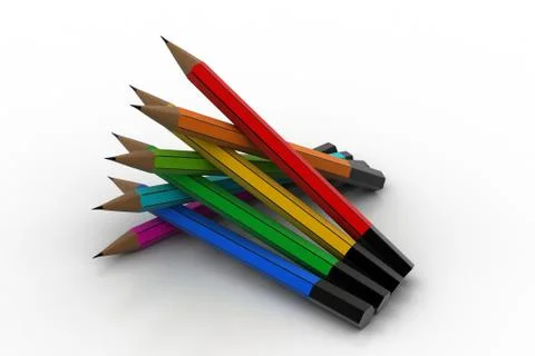 Different color pencils Stock Illustration