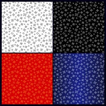 Different color seamless patterns with stars Stock Illustration
