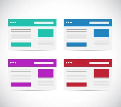 Different color set browser illustration design Stock Illustration