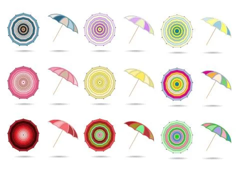 Different color umbrellas vector illustration Stock Illustration