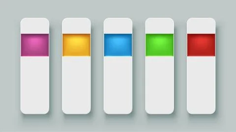 Different color white web elements Stock Illustration