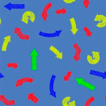 Different Colored Arrows Seamless Pattern Illustrazione stock