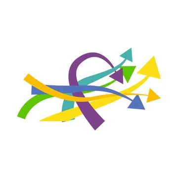 Different colored arrows on white 스톡 일러스트