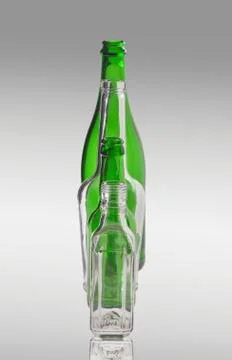 Different colored bottles Stock Photos