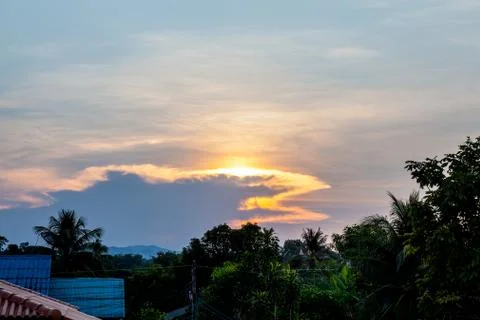 Different colored clouds Foto stock