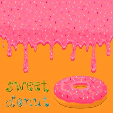 Different colored confection doughnuts Stock Illustration