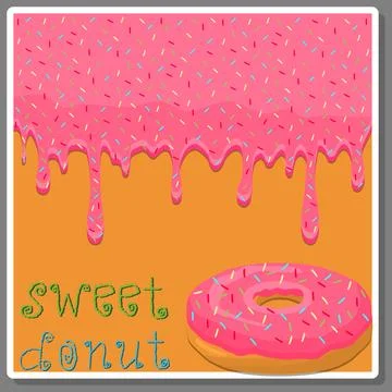 Different colored confection doughnuts Stock Illustration