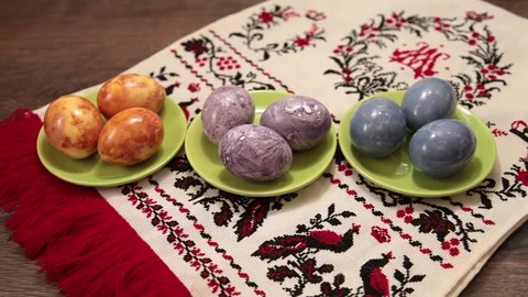 Different colored eggs for easter Stock Footage 137462748