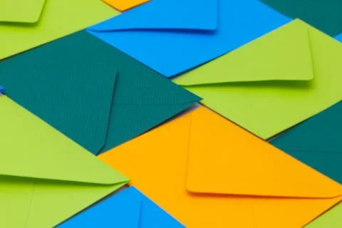 Different colored envelopes 库存照片